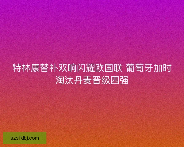 特林康替补双响闪耀欧国联 葡萄牙加时淘汰丹麦晋级四强